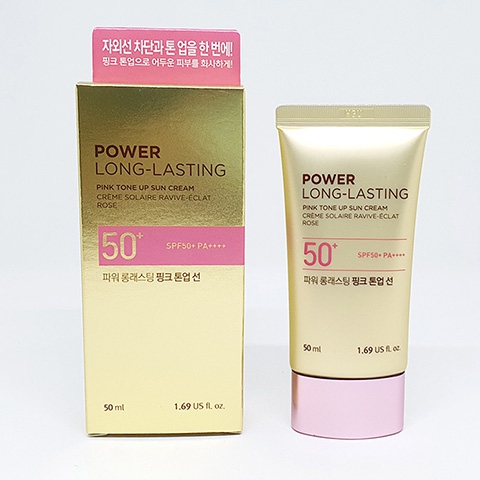 Kem chống nắng Power Long Lasting Pink Tone Up Sun Cream - The Face Shop
