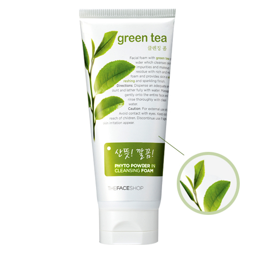 Sữa rửa mặt Trà xanh - Green tea phyto powder in Foam Cleanser - TFS