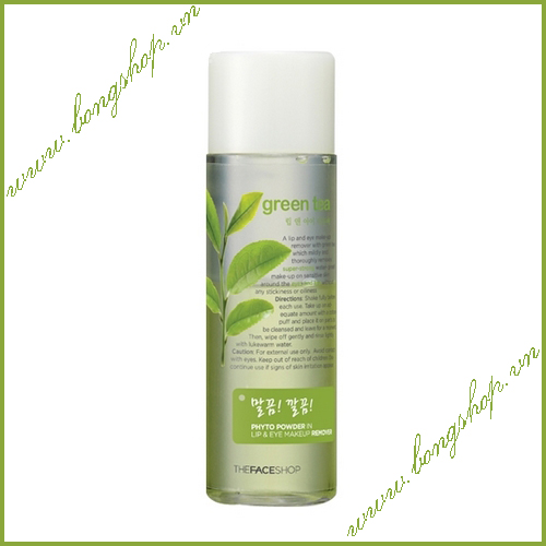 Phyto Powder In Lip & Eye Makeup Remover Green Tea - The Face Shop - Tẩy trang mắt môi trà xanh